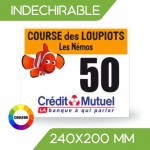 DOSSARD INDÉCHIRABLE COULEUR 240x200 MM